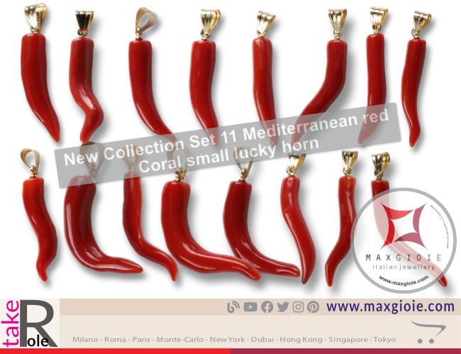 Collection Pendant Red Coral Smal Horn Set11