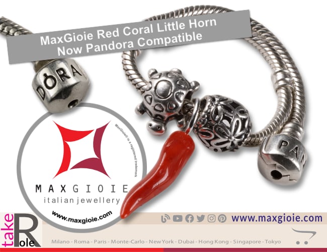Red Coral Horn Pandora Compatible