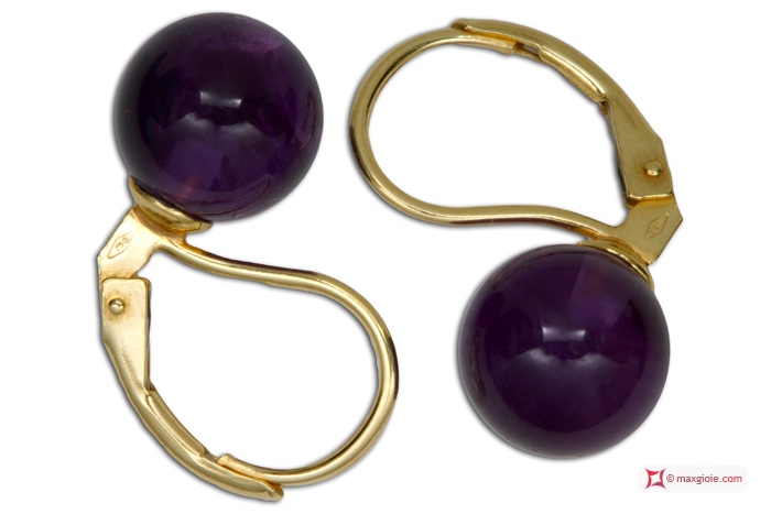 MAXGIOIE - Orecchini Ametista Extra 8mm in Oro 18K mmp