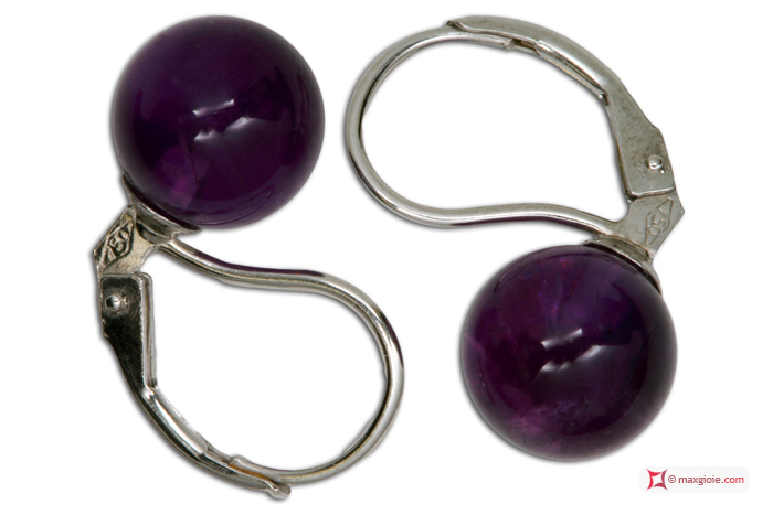 Variante - Variant MAXGIOIE - Orecchini Ametista Extra 8mm in Oro 18K mmp