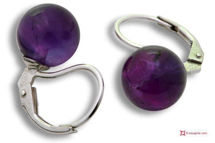 Variante - Variant MAXGIOIE - Orecchini Ametista Extra 8mm in Oro 18K mmp