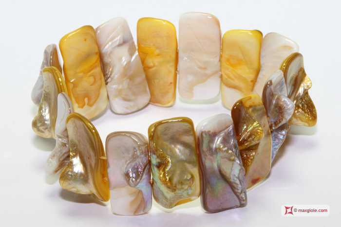 Dettaglio - Details MAXGIOIE - Braccialetto Trendy Conchiglia naturale estensibile id03