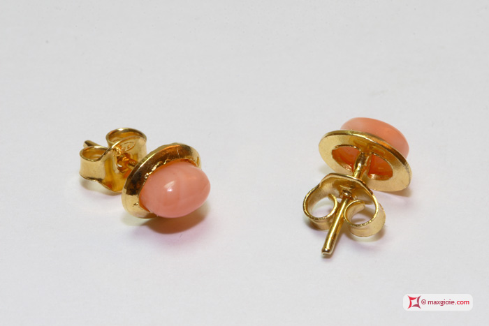 Dettaglio - Details MAXGIOIE - Orecchini Corallo rosa 6x4mm in Argento