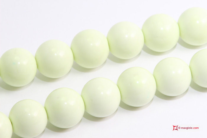 MAXGIOIE - Collana Crisoprasio lemon pallini 10mm in Argento