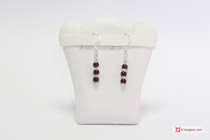 Vista Ulteriore - Additional View MAXGIOIE - Collana, Orecchini e Bracciale Granato 5mm in Argento