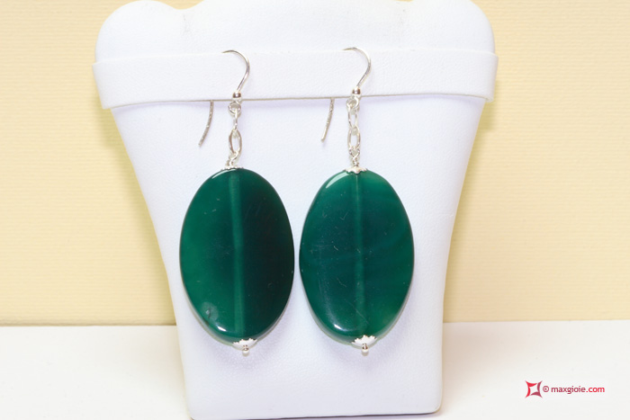MAXGIOIE - Collana e Orecchini Avventurina fashion Argento
