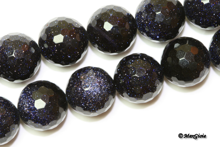 MAXGIOIE - Collana Blue stone faccettata 12mm in Argento