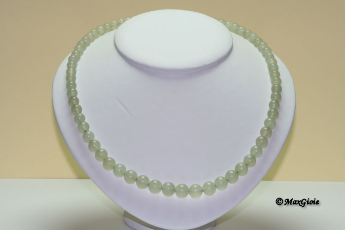 MAXGIOIE - Collana Quarzo pallini graduati 7-11mm in Argento