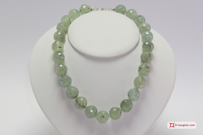 MAXGIOIE - Collana Tormalina faccettato 16mm in Argento