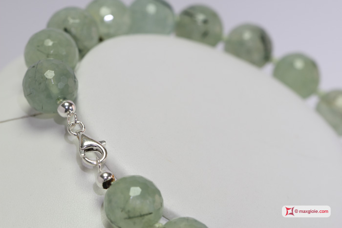 MAXGIOIE - Collana Tormalina faccettato 16mm in Argento