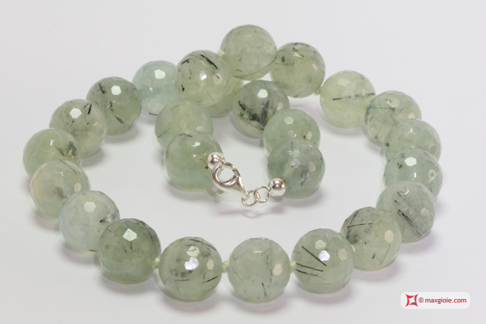 MAXGIOIE - Collana Tormalina faccettato 16mm in Argento