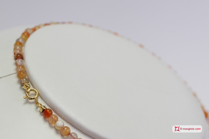 Dettaglio - Details MAXGIOIE - Collana Corniola pallini 4mm in Argento