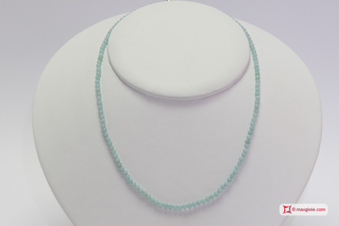 MAXGIOIE - Collana Amazzonite pallini 3mm in Argento