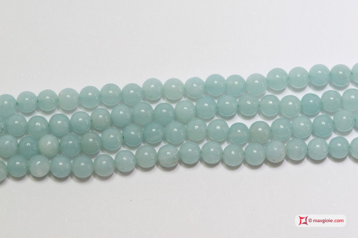MAXGIOIE - Collana Amazzonite pallini 3mm in Argento