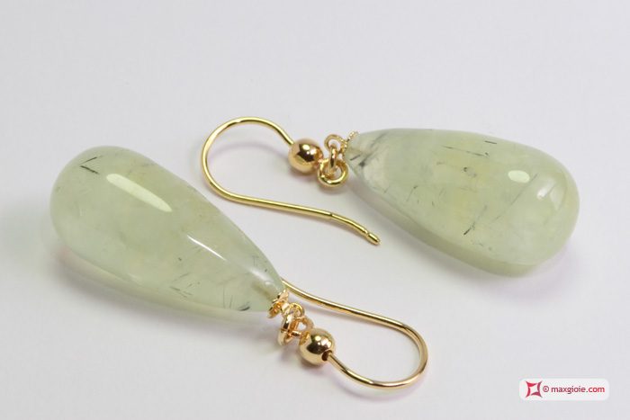MAXGIOIE - Orecchini Tormalina poire 12x25mm in Oro 18K