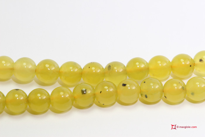 MAXGIOIE - Collana Giada lilla coreana pallini 6mm in Argento