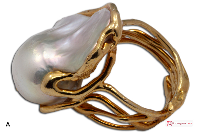 MAXGIOIE - Anello Perle in Argento 925 placcato Oro [scelte multiple]