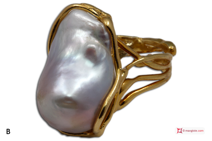 MAXGIOIE - Anello Perle in Argento 925 placcato Oro [scelte multiple]