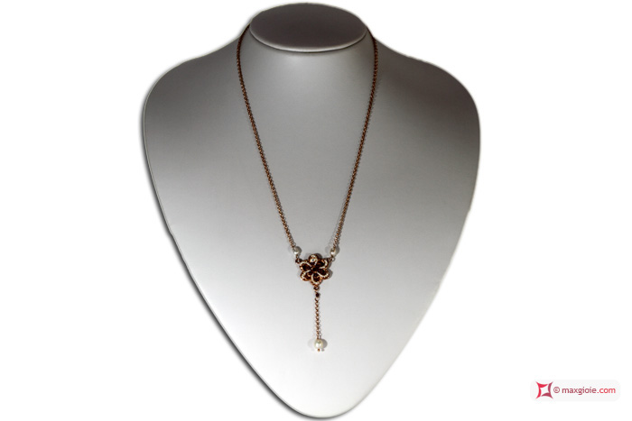 MAXGIOIE - Collana Vintage Toppa [Granato, Perle] in Argento 925 placcato Oro