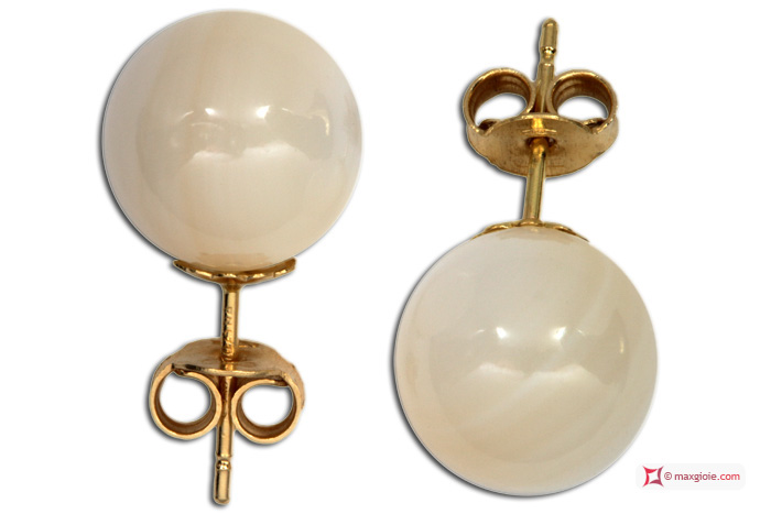 MAXGIOIE - Orecchini Madreperla Extra 10mm in Oro 18K