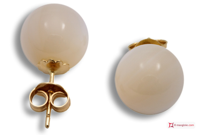 Dettaglio - Details MAXGIOIE - Orecchini Madreperla Extra 10mm in Oro 18K