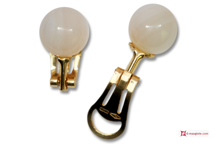 MAXGIOIE - Orecchini Madreperla Extra 10mm in Oro 18K clip