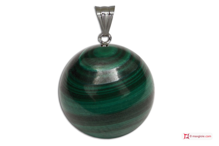 Variante - Variant MAXGIOIE - Pendente Malachite Extra 10mm in Oro 18K