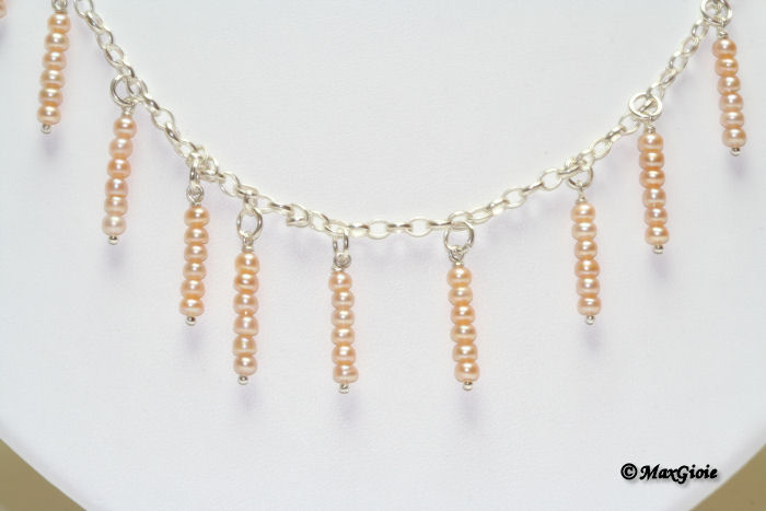 MAXGIOIE - Collana e Orecchini Perle rosa 3½mm in Argento