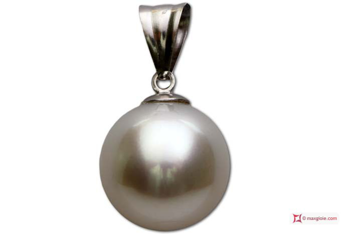 MAXGIOIE - Pendente TOP Perle Australiane 13mm in Oro bianco