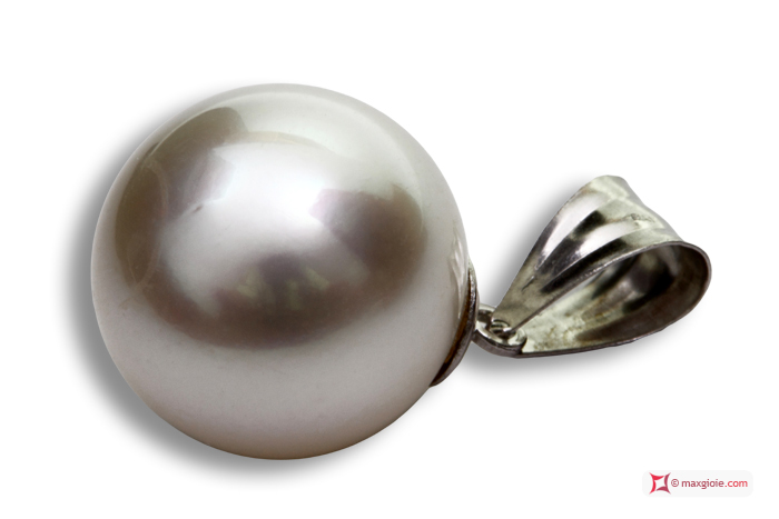 MAXGIOIE - Pendente TOP Perle Australiane 13mm in Oro bianco