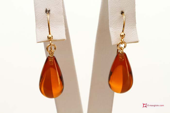 MAXGIOIE - Orecchini Corniola Extra 10x17mm in Oro 18K