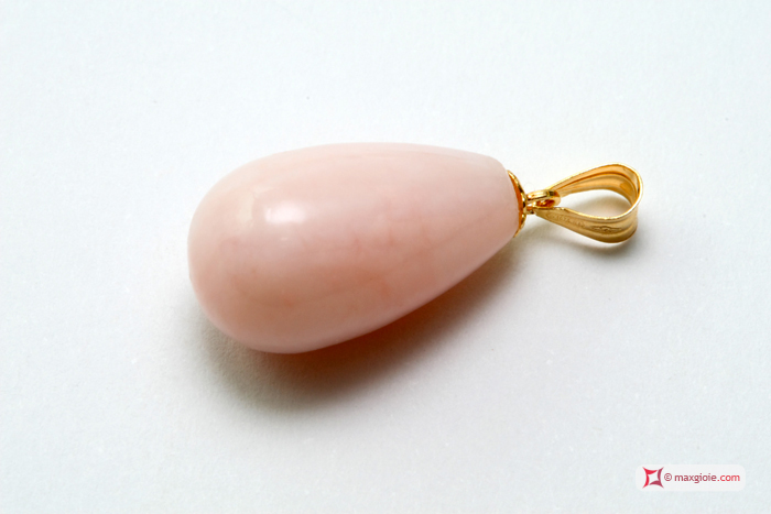Dettaglio - Details MAXGIOIE - Pendente Opale rosa Extra 10x17mm in Oro 18K