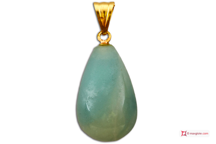 MAXGIOIE - Pendente Amazzonite Extra 10x17mm in Oro 18K