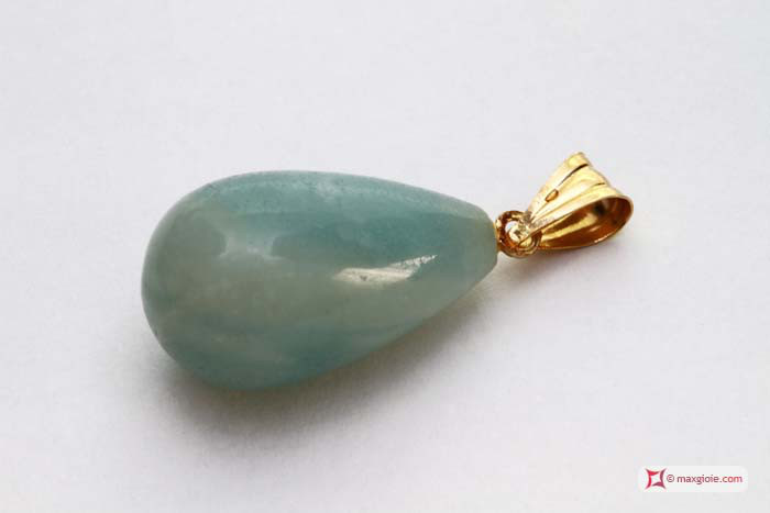 MAXGIOIE - Pendente Amazzonite Extra 10x17mm in Oro 18K
