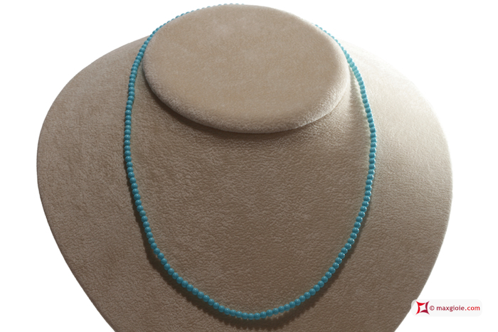 MAXGIOIE - Collana Turchese Extra 3mm in Oro 18K