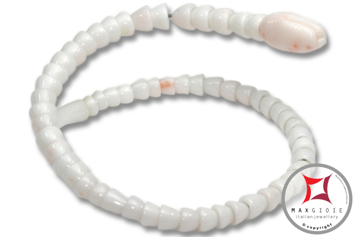 MAXGIOIE - Bracciale Corallo bianco Extra incisione serpente