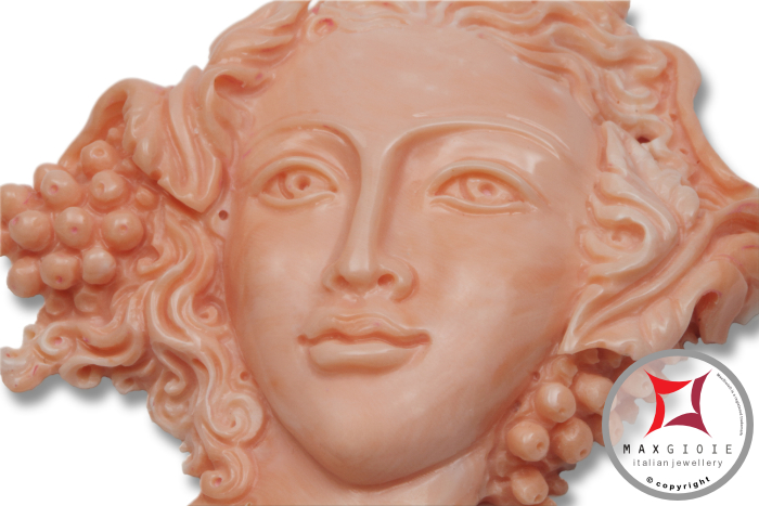 MAXGIOIE - Incisione Artistica Corallo salmone del Pacifico 58x61mm