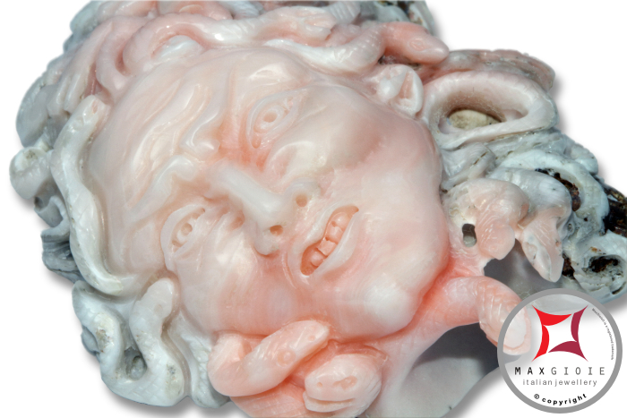 MAXGIOIE - Incisione Artistica Corallo bianco del Pacifico 66x47mm
