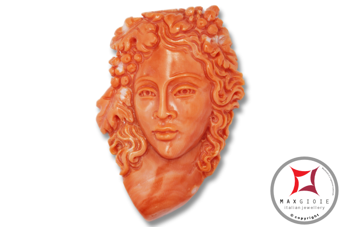 MAXGIOIE - Incisione Artistica Corallo salmone del Pacifico 27x38.5mm