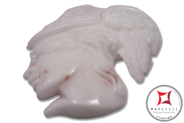 MAXGIOIE - Incisione Artistica Corallo bianco del Pacifico 31x36.6mm