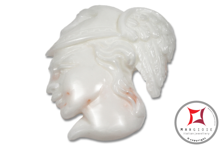 MAXGIOIE - Incisione Artistica Corallo bianco del Pacifico 31x36.6mm