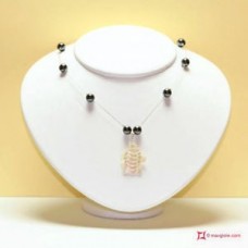 Collana Ematite Acciaio pallini 8mm in Argento id10