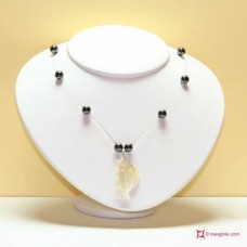 Collana Ematite Acciaio pallini 8mm in Argento id11