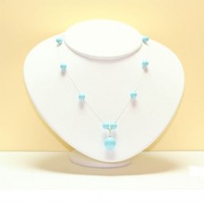 Collana Turchese acciaio pallini 8mm in Argento id15