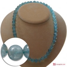 Collana Acquamarina Extra pallini 10-10½mm in Oro 18K