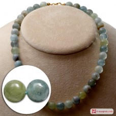 Collana Acquamarina multicolor Extra pallini 10mm in Argento