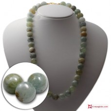 Collana Acquamarina multicolor Extra pallini 14mm in Argento