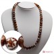 Collana Agata di fuoco marrone faccettato 12mm in Argento