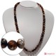 Collana Agata di fuoco marrone faccettato 10mm in Argento