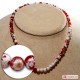 Collana Agata di fuoco rosso faccettato 6mm in Argento